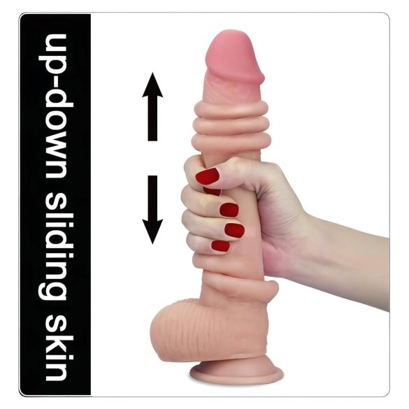 Lovetoy Sliding-Skin - dildo realista duplo revestimento - 23cm cor natural