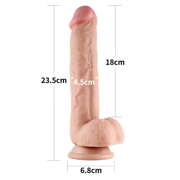 Lovetoy Sliding-Skin - dildo realista duplo revestimento - 23cm cor natural