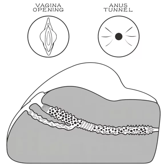 Lovetoy Streetgirl's - masturbador vagina e ânus - torso realista cor pele