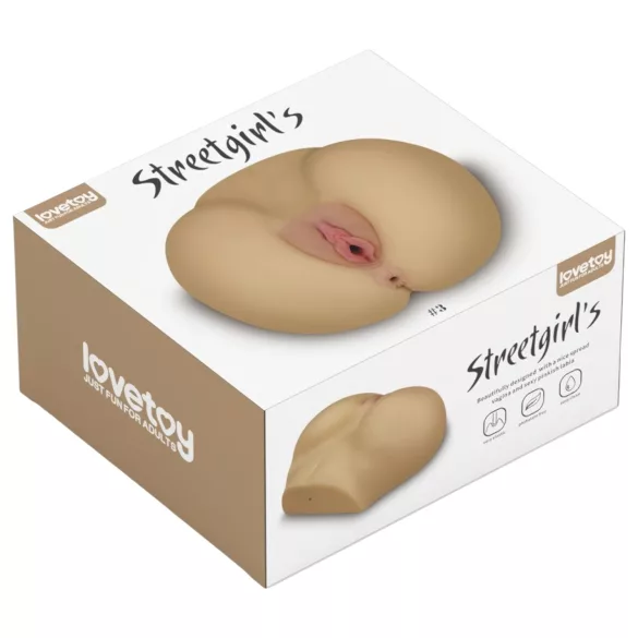 Lovetoy Streetgirl's - masturbador vagina e ânus - torso realista cor pele