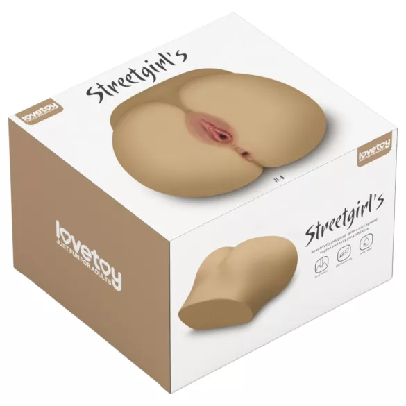 Lovetoy - masturbador masculino vagina e ânus torço - cor natural