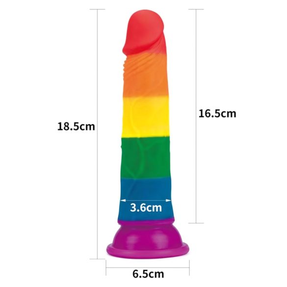 Lovetoy Prider - dildo realístico - 19cm - arco-íris