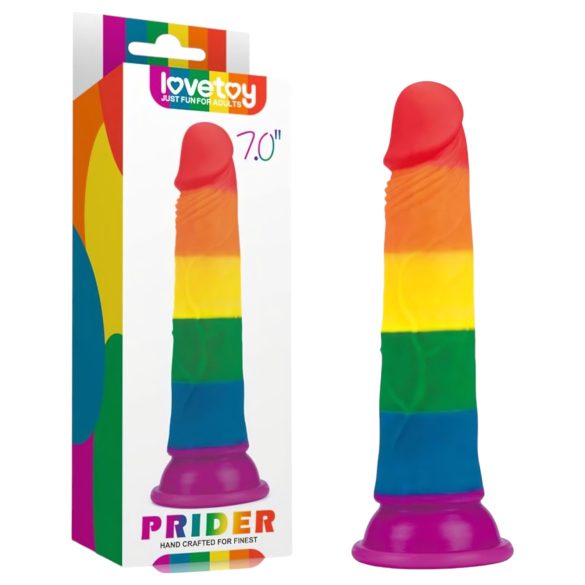 Lovetoy Prider - dildo realístico - 19cm - arco-íris