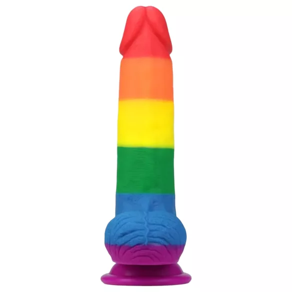 Lovetoy Prider - dildo realista com escroto - 20cm - arco-íris