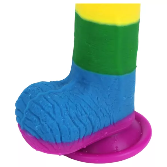 Lovetoy Prider - dildo realista com escroto - 20cm - arco-íris