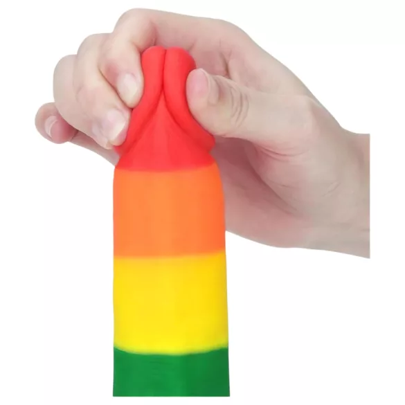 Lovetoy Prider - dildo realista com escroto - 20cm - arco-íris