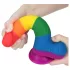 Lovetoy Prider - dildo realista com escroto - 20cm - arco-íris