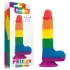 Lovetoy Prider - dildo realista com escroto - 20cm - arco-íris
