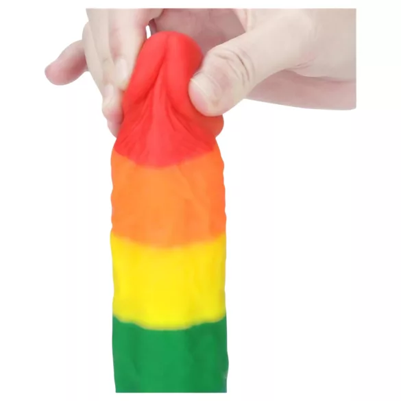 Lovetoy Prider - dildo realista silicone - 19cm - arco-íris
