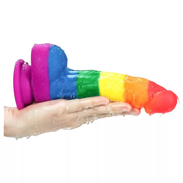 Lovetoy Prider - dildo realista silicone - 19cm - arco-íris