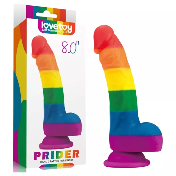 Lovetoy Prider - dildo realista silicone - 19cm - arco-íris