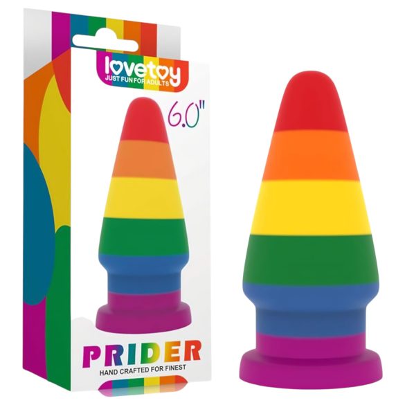 Lovetoy Prider - plug anal - 15cm - arco-íris