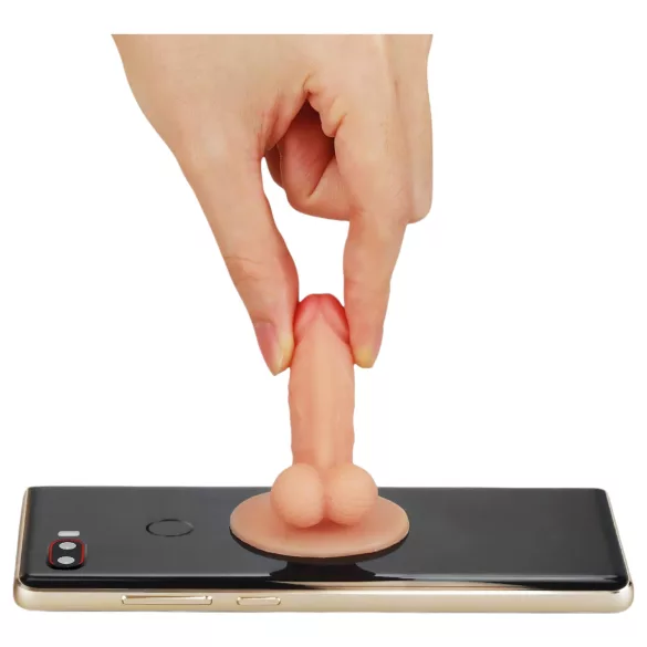 Lovetoy - minidildo com ventosa - suporte para celular - cor natural