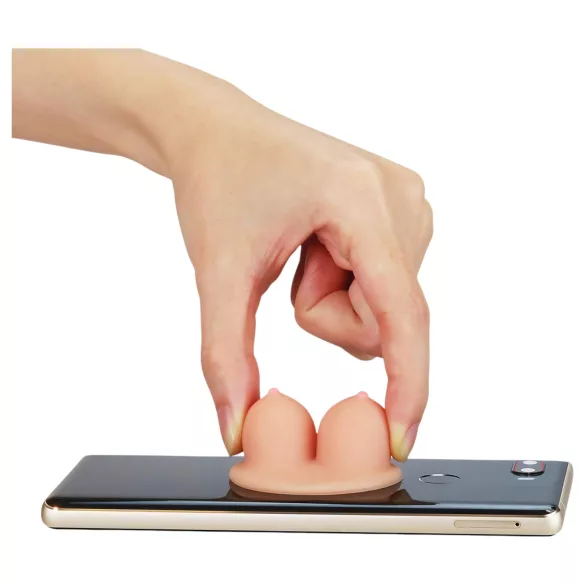 Lovetoy - suporte para celular com ventosa - seios realistas cor natural