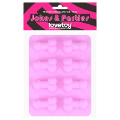 Molde de gelo formato pênis - silicone - cor rosa