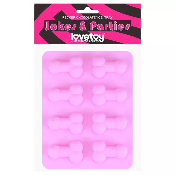 Molde de gelo formato pênis - silicone - cor rosa