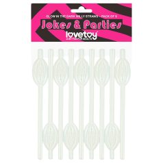   Lovetoy - canudo formato vagina que brilha no escuro - branco