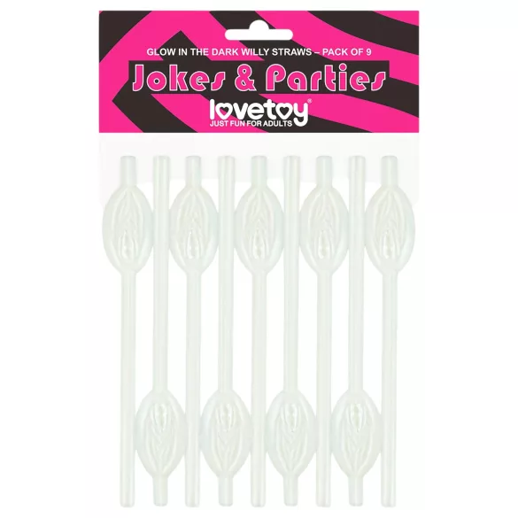 Lovetoy - canudo formato vagina que brilha no escuro - branco