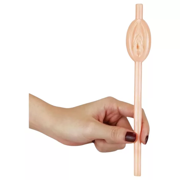 Lovetoy - canudo formato vagina - plástico cor natural