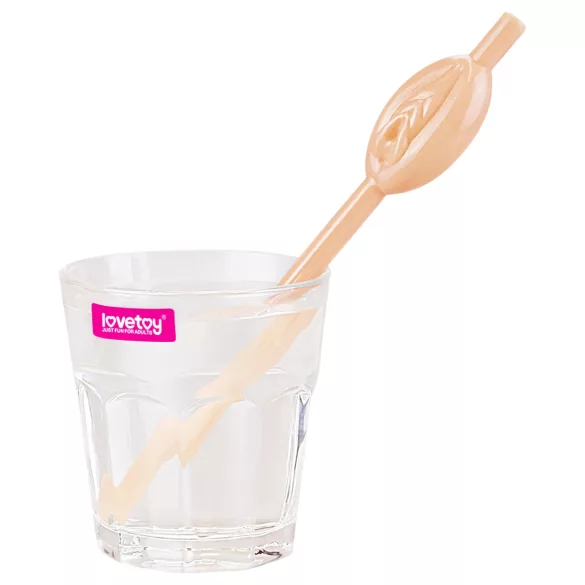 Lovetoy - canudo formato vagina - plástico cor natural