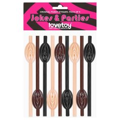   Lovetoy - canudo pênis - kit com cores variadas (natural, marrom, preto)