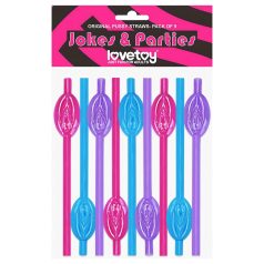   Lovetoy - canudo formato vagina - plástico - rosa/azul/lilás