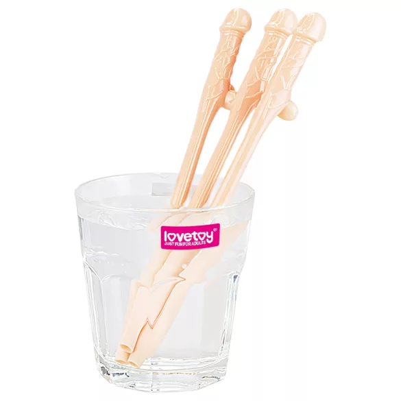 Lovetoy - canudo formato pênis realístico - cor natural