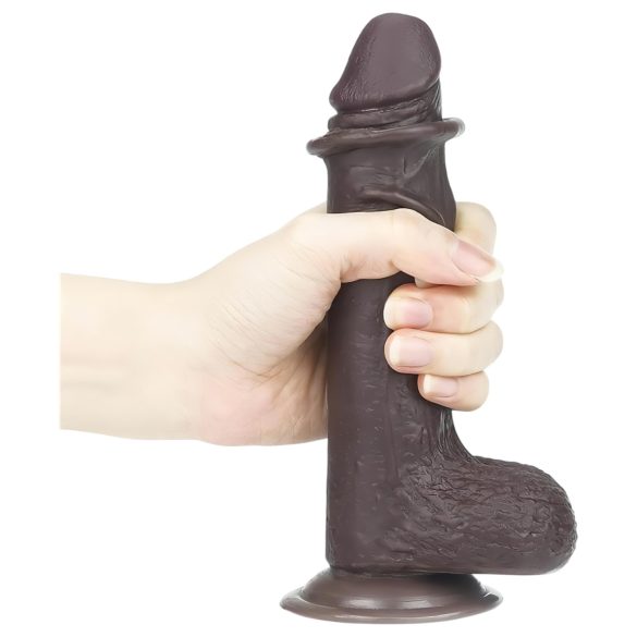 Lovetoy Sliding-Skin - dildo realístico dupla camada - 18cm - marrom