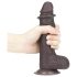 Lovetoy Sliding-Skin - dildo realístico dupla camada - 18cm - marrom