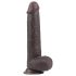Lovetoy Sliding-Skin - dildo realístico duplo revestimento - 23cm marrom