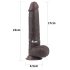 Lovetoy Sliding-Skin - dildo realístico duplo revestimento - 23cm marrom