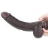 Lovetoy Sliding-Skin - dildo realístico duplo revestimento - 23cm marrom
