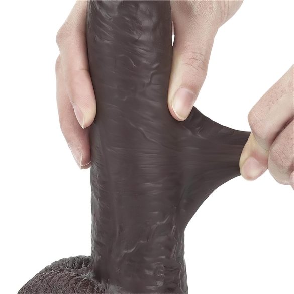 Lovetoy Sliding-Skin - dildo realístico duplo revestimento - 23cm marrom