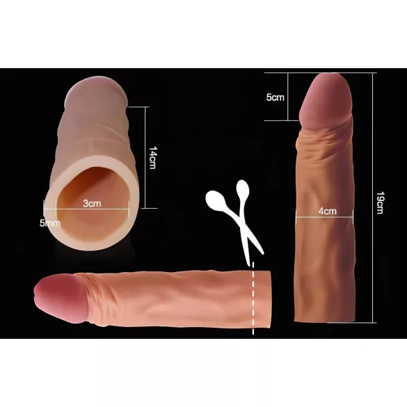 Lovetoy Pleasure X-tender - capa peniana - 19cm - cor natural