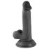Mr. Rude - dildo realístico com ventosa e escroto - 17cm preto