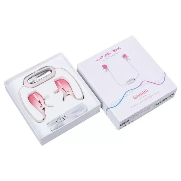 Lovense Gemini - Vibrador de mamilos com pinça controlado por app (rosa)