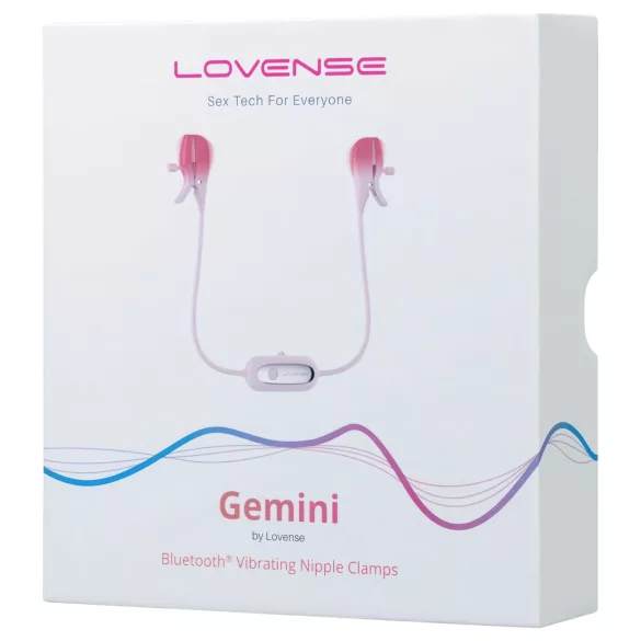 Lovense Gemini - Vibrador de mamilos com pinça controlado por app (rosa)