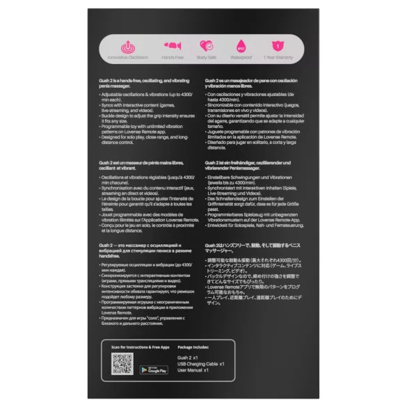 LOVENSE Gush 2 - vibrador peniano glande - silicone turquesa