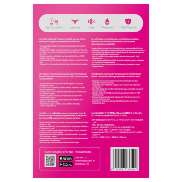 Lovense - vibro bolinha controlada por app - recarregável - rosa