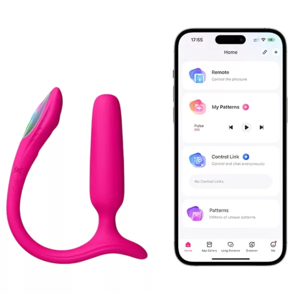 Lovense Lush Anal - Vibrador anal controlado por app, com LED - rosa