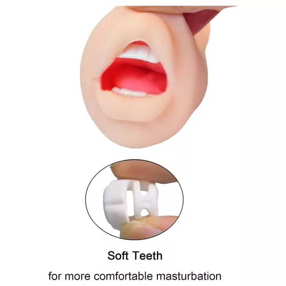 Copo Tracy's Dog - masturbador oral realista com dentes (cor de pele)