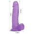 Tracy's Dog - dildo com ventosa e escroto - silicone roxo