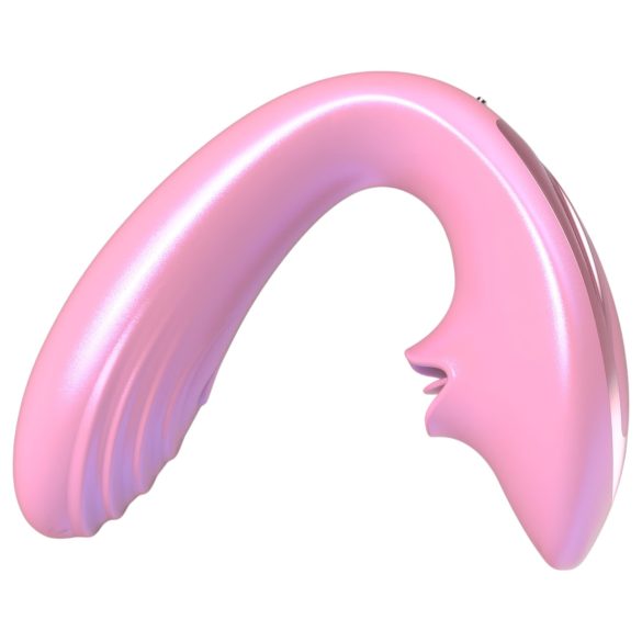 Tracy's Dog OG Lick - vibrador ponto G e estimulador clitóris - silicone rosa