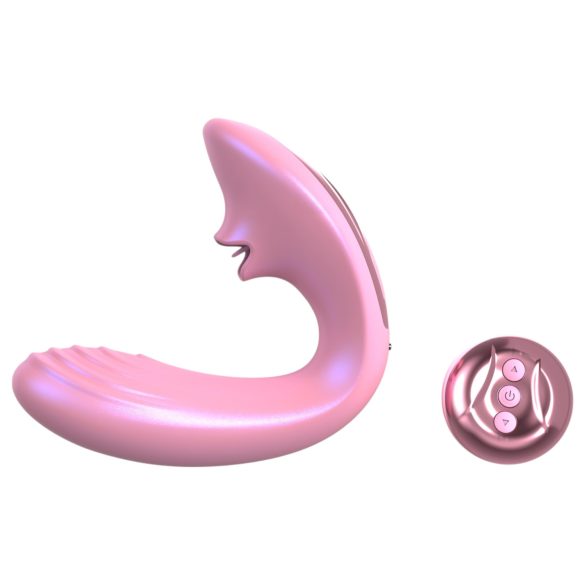 Tracy's Dog OG Lick - vibrador ponto G e estimulador clitóris - silicone rosa
