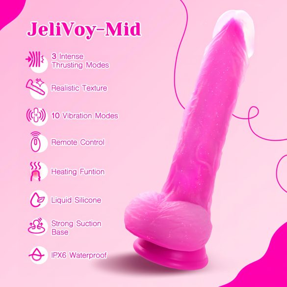 Tracy's Dog Jelivoy-Mid - vibrador realístico - 20cm - silicone rosa