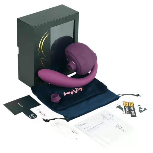 Tracy's Dog OG 3 - vibrador ponto G e sugador clitóris - silicone roxo