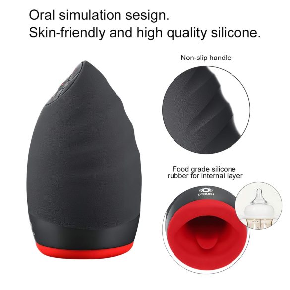 OTOUCH Chiven 2 - masturbador oral masculino recarregável - silicone preto