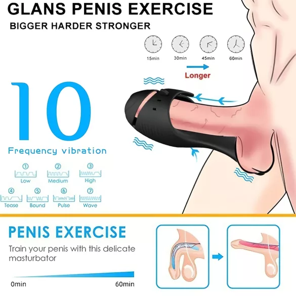 Leopard - vibrador peniano recarregável - preto