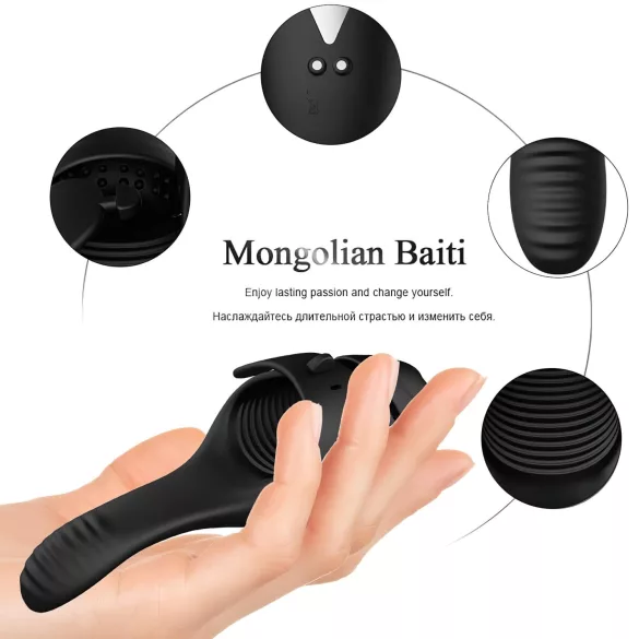 Leopard - vibrador peniano recarregável - preto