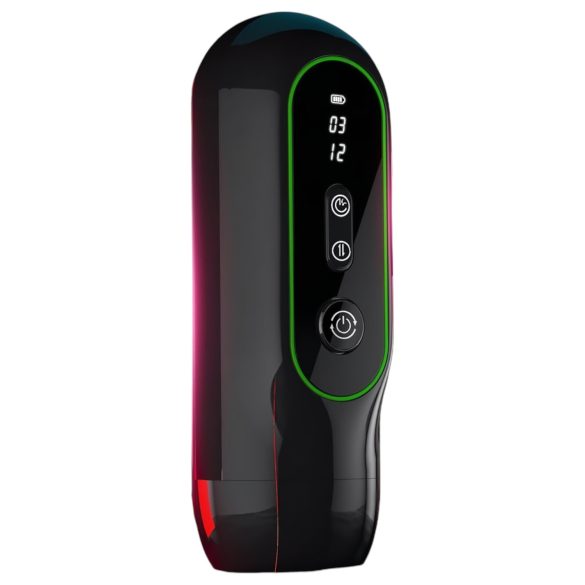 Leopard - masturbador vibratório vai e vem - preto